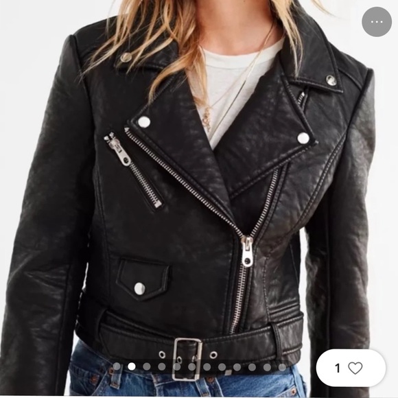 URBAN OUTFITTERS VEGAN LEATHER JACKET - Picture 2 of 5